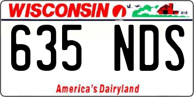 WI license plate 635NDS