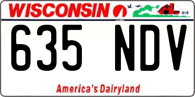 WI license plate 635NDV