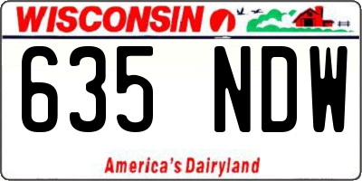 WI license plate 635NDW
