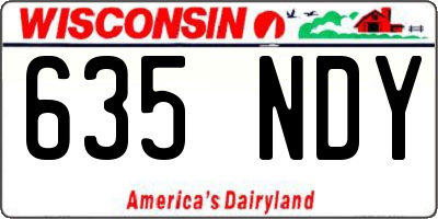 WI license plate 635NDY