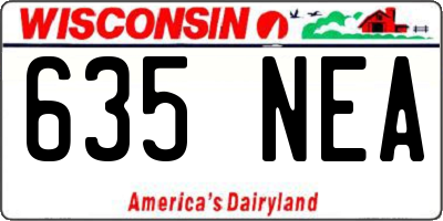 WI license plate 635NEA