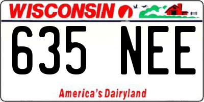 WI license plate 635NEE