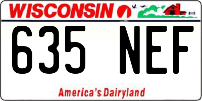 WI license plate 635NEF