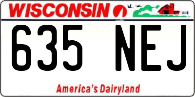 WI license plate 635NEJ