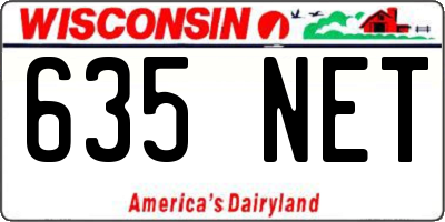 WI license plate 635NET