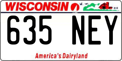 WI license plate 635NEY