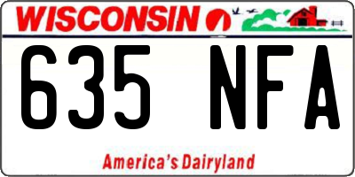 WI license plate 635NFA