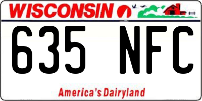 WI license plate 635NFC