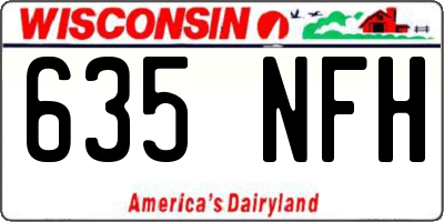 WI license plate 635NFH
