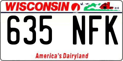 WI license plate 635NFK