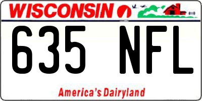 WI license plate 635NFL