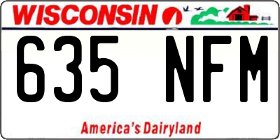 WI license plate 635NFM