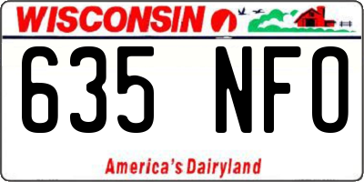 WI license plate 635NFO