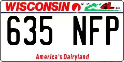 WI license plate 635NFP
