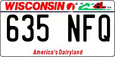 WI license plate 635NFQ