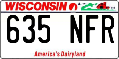 WI license plate 635NFR