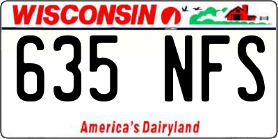 WI license plate 635NFS