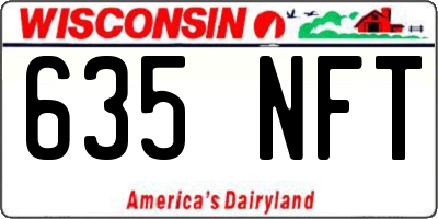 WI license plate 635NFT