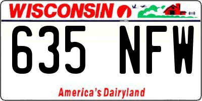 WI license plate 635NFW