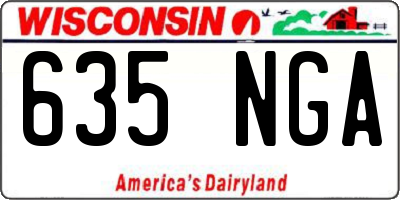WI license plate 635NGA
