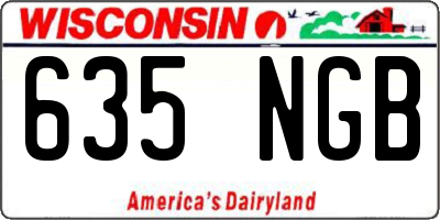 WI license plate 635NGB