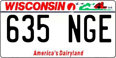 WI license plate 635NGE