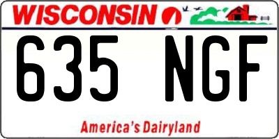 WI license plate 635NGF