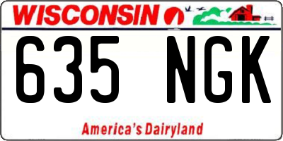 WI license plate 635NGK