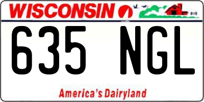 WI license plate 635NGL