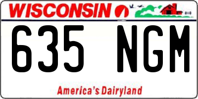 WI license plate 635NGM