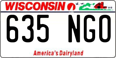 WI license plate 635NGO