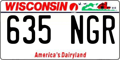 WI license plate 635NGR