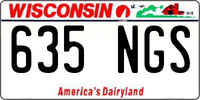 WI license plate 635NGS