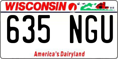 WI license plate 635NGU