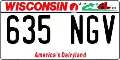 WI license plate 635NGV