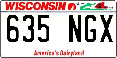 WI license plate 635NGX