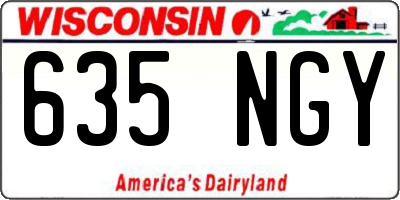 WI license plate 635NGY