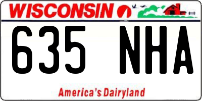 WI license plate 635NHA