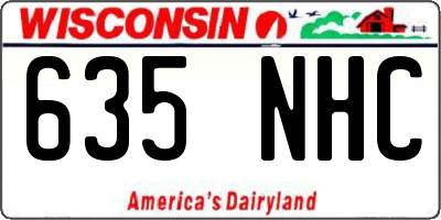 WI license plate 635NHC