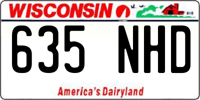 WI license plate 635NHD