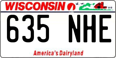 WI license plate 635NHE