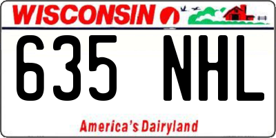 WI license plate 635NHL