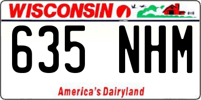 WI license plate 635NHM