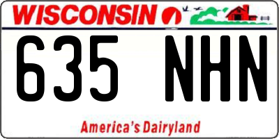WI license plate 635NHN
