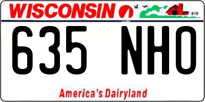 WI license plate 635NHO