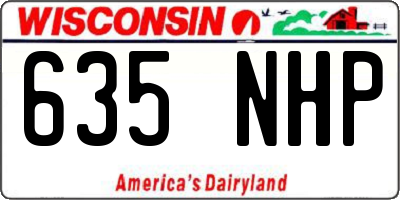WI license plate 635NHP