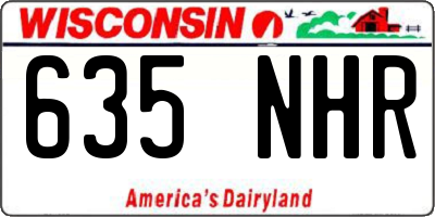 WI license plate 635NHR