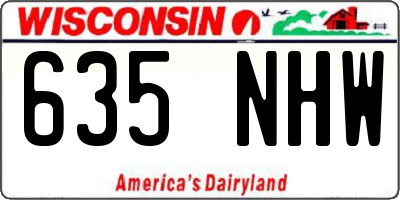 WI license plate 635NHW