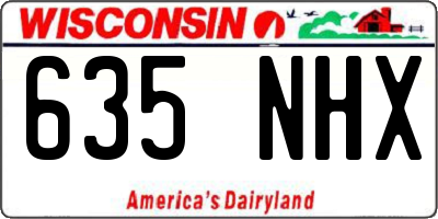 WI license plate 635NHX