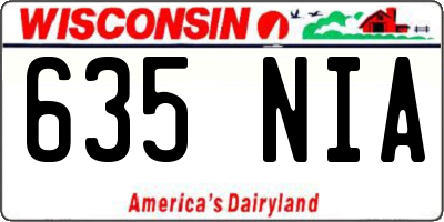WI license plate 635NIA